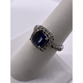 925 Sterling Silver Spinel & Beryl Ring Size 6.5