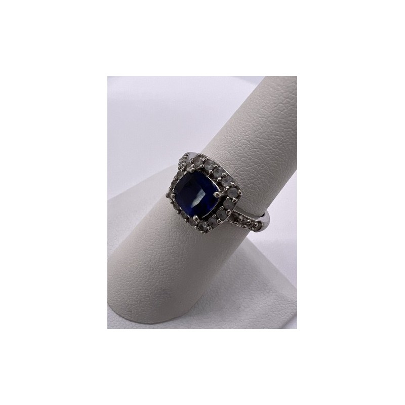 925 Sterling Silver Spinel & Beryl Ring Size 6.5
