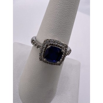 925 Sterling Silver Spinel & Beryl Ring Size 6.5