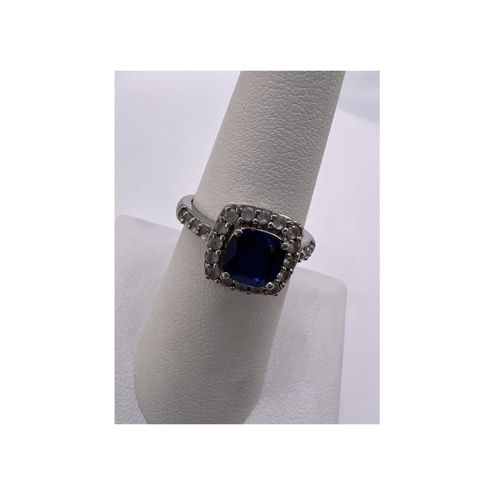 925 Sterling Silver Spinel & Beryl Ring Size 6.5