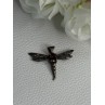 925 Sterling Silver Dragonfly Garnet Pendant Length 0.90 Inch