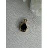 10K YELLOW GOLD BLACK SAPPHIRE & DIAMONDS PENDANT LENGTH 0.60 INCH