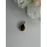 10K YELLOW GOLD BLACK SAPPHIRE & DIAMONDS PENDANT LENGTH 0.60 INCH