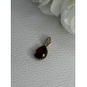 10K YELLOW GOLD GARNET & DIAMOND PENDANT LENGTH 0.70 INCH