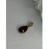 10K YELLOW GOLD GARNET & DIAMOND PENDANT LENGTH 0.70 INCH