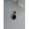 10K YELLOW GOLD GARNET & DIAMOND PENDANT LENGTH 0.70 INCH