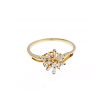 14K YELLOW GOLD SAPPHIRE & DIAMONDS RING SIZE 7.25