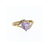 10K YELLOW GOLD TOURMALINE & DIAMONDS HEART RING SIZE 4.75