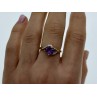 10K YELLOW GOLD TOURMALINE & DIAMONDS HEART RING SIZE 4.75