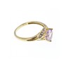 10K YELLOW GOLD TOURMALINE & DIAMONDS HEART RING SIZE 4.75