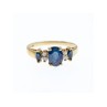 14K YELLOW GOLD  SAPPHIRE & DIAMONDS RING SIZE 7
