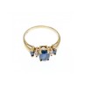 14K YELLOW GOLD  SAPPHIRE & DIAMONDS RING SIZE 7