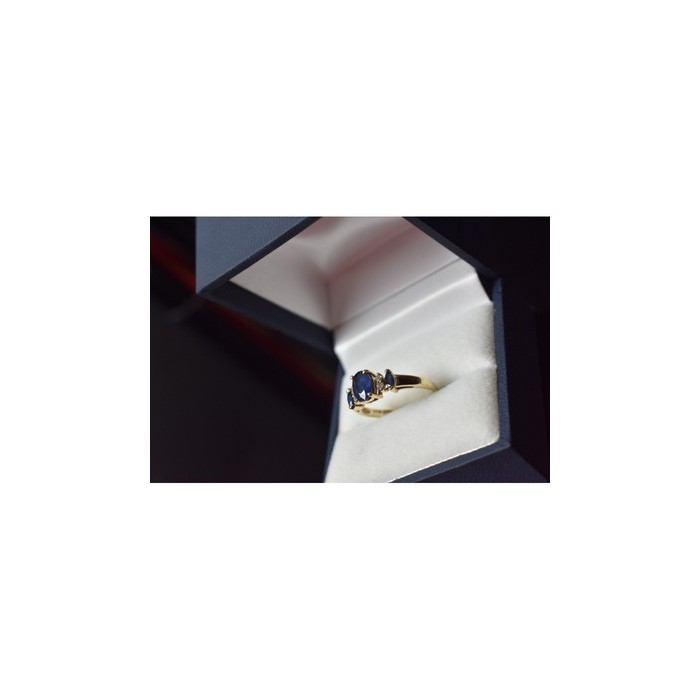 14K YELLOW GOLD  SAPPHIRE & DIAMONDS RING SIZE 7