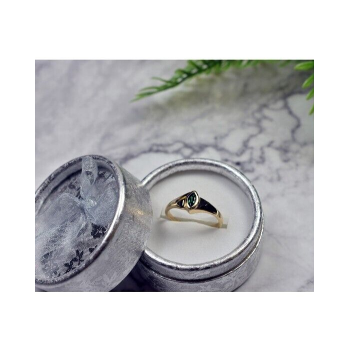 14K YELLOW GOLD EMERALD RING SIZE 10.5