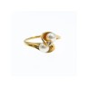 10K YELLOW GOLD PEARLS & DIAMOND RING SIZE 6.75
