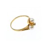 10K YELLOW GOLD PEARLS & DIAMOND RING SIZE 6.75