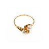 10K YELLOW GOLD PEARLS & DIAMOND RING SIZE 6.75