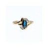 10K YELLOW GOLD BLUE TOPAZ & DIAMONDS RING SIZE 8