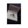 10K YELLOW GOLD BLUE TOPAZ & DIAMONDS RING SIZE 8
