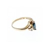 10K YELLOW GOLD BLUE TOPAZ & DIAMONDS RING SIZE 8
