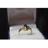 10K YELLOW GOLD BLUE TOPAZ & DIAMONDS RING SIZE 8