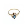 10K YELLOW GOLD BLUE TOPAZ & DIAMONDS RING SIZE 8
