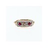 14K YELLOW GOLD RUBIES & DIAMOND RING SIZE 8