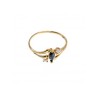 10K YELLOW GOLD SPINEL & WHITE TOPAZ  RING SIZE 5.5
