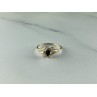 10K YELLOW GOLD SPINEL & WHITE TOPAZ  RING SIZE 5.5
