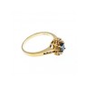 14K YELLOW GOLD DARK BLUE SPINEL & DIAMONDS RING SIZE 5.5