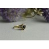 14K YELLOW GOLD DARK BLUE SPINEL & DIAMONDS RING SIZE 5.5