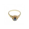 14K YELLOW GOLD DARK BLUE SPINEL & DIAMONDS RING SIZE 5.5