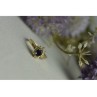 14K YELLOW GOLD DARK BLUE SPINEL & DIAMONDS RING SIZE 5.5