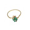 10K YELLOW GOLD  EMERALD & DIAMONDS RING SIZE 6.75