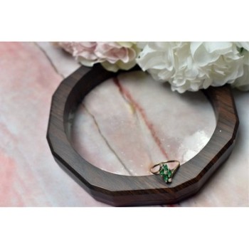 10K YELLOW GOLD  EMERALD & DIAMONDS RING SIZE 6.75