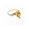 10K YELLOW GOLD HELIODOR & DIAMONDS RING SIZE 7
