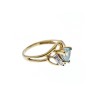 10K YELLOW GOLD TOPAZ & DIAMONDS RING SIZE 6.75