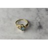 10K YELLOW GOLD TOPAZ & DIAMONDS RING SIZE 6.75