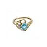 10K YELLOW GOLD TOPAZ & DIAMONDS RING SIZE 6.75