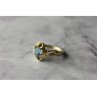 10K YELLOW GOLD TOPAZ & DIAMONDS RING SIZE 6.75