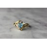 10K YELLOW GOLD TOPAZ & DIAMONDS RING SIZE 6.75