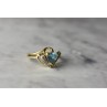 10K YELLOW GOLD TOPAZ & DIAMONDS RING SIZE 6.75