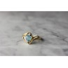 10K YELLOW GOLD TOPAZ & DIAMONDS RING SIZE 6.75