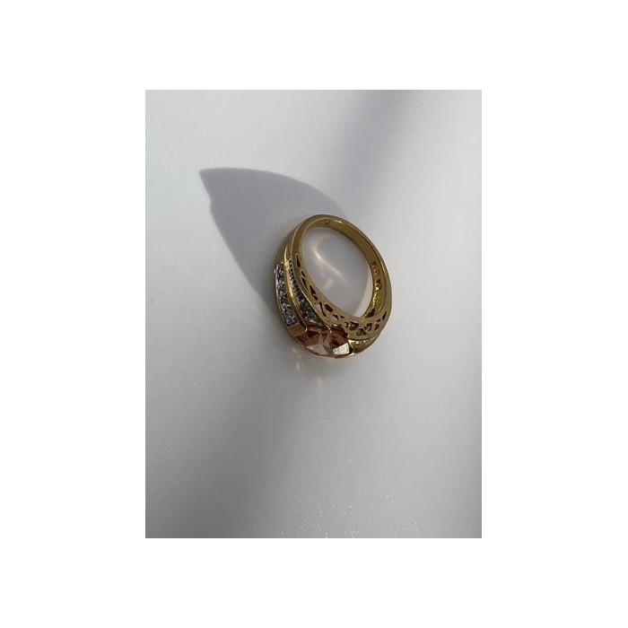 925 Sterling Silver Citrine CZ Ring Size 6.5