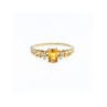 14K YELLOW GOLD CITRINE & DIAMONDS RING SIZE 8