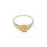 14K YELLOW GOLD CITRINE & DIAMONDS RING SIZE 8