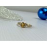 14K YELLOW GOLD CITRINE & DIAMONDS RING SIZE 8
