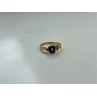 14K YELLOW GOLD TOURMALINE & DIAMONDS RING SIZE 3