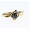 10K YELLOW GOLD BLUE SPINEL & DIAMONDS RING SIZE 8