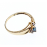 10K YELLOW GOLD BLUE SPINEL & DIAMONDS RING SIZE 8